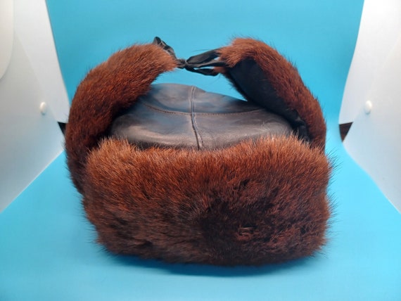 vintage leather and fur, trapper / aviator/ Ushan… - image 1