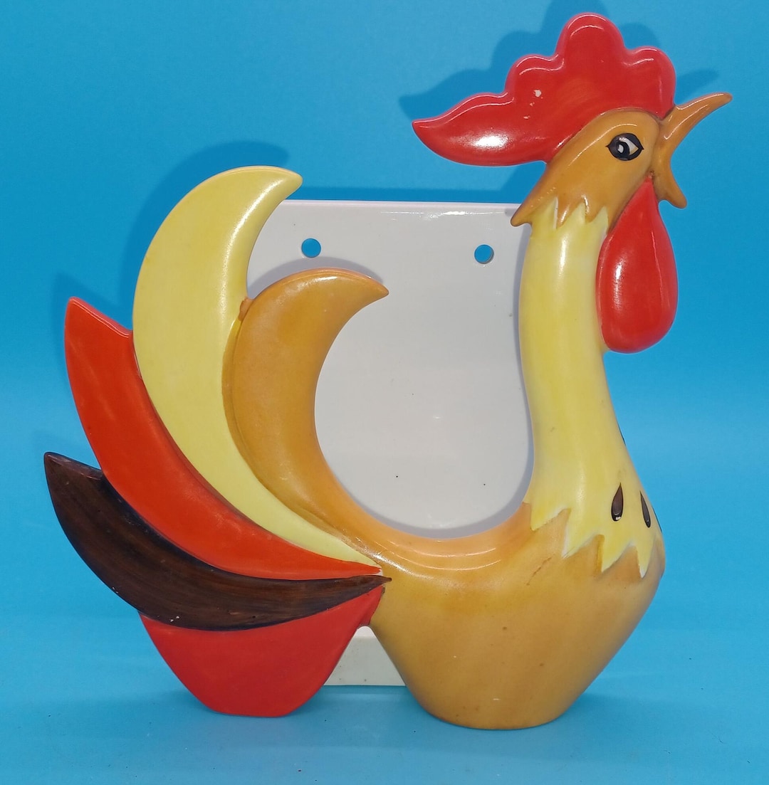 Holt Howard Coq Rouge, Rooster Napkin Holder 1960, W/ Sticker