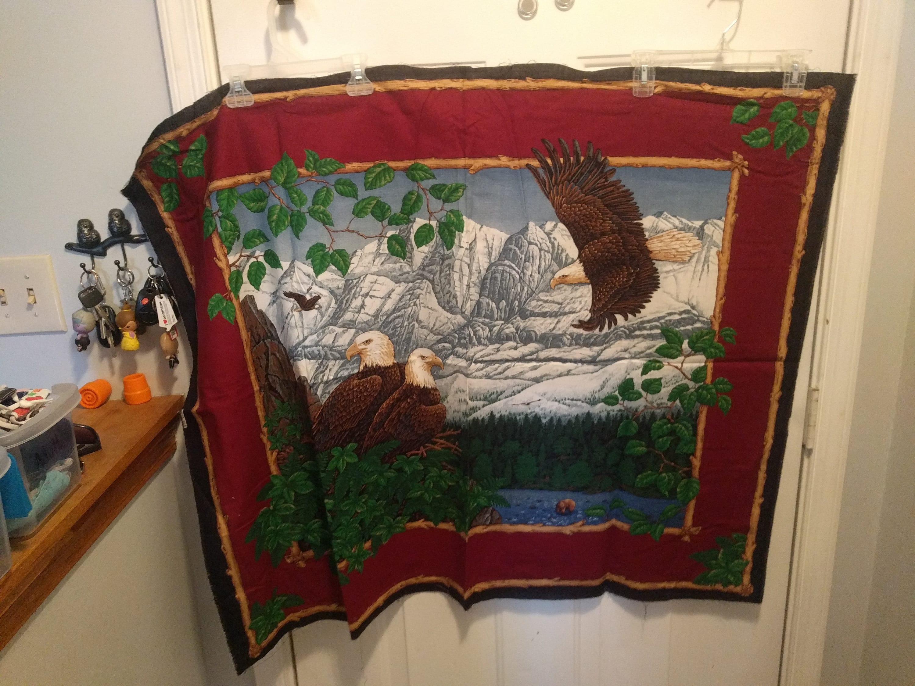 Large bald eagle quilt panel fabric US USA United States Etsy