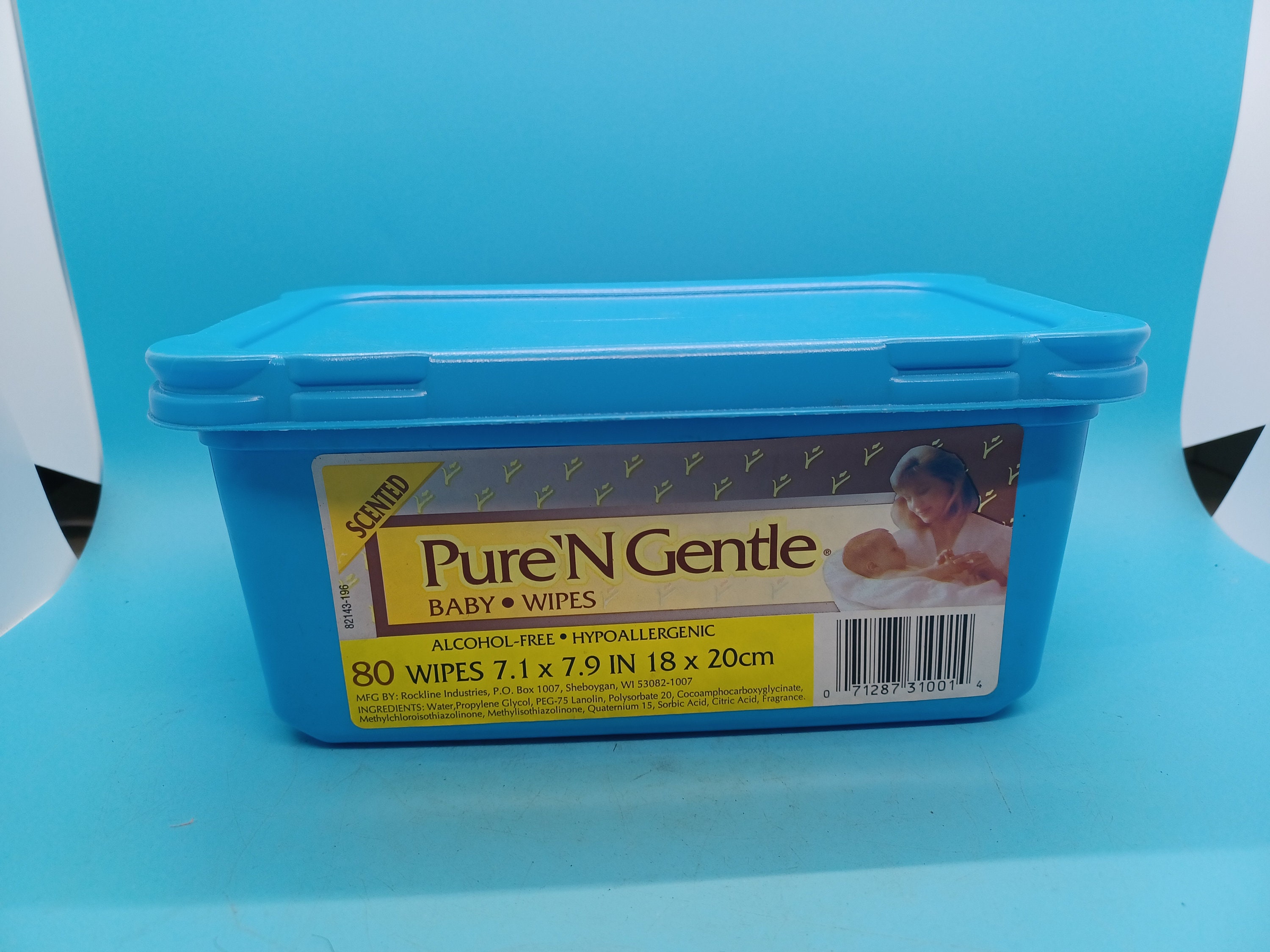 80s / 90s Pure 'N Gentle Baby Wipes, OPENED DRIED, Movie Prop