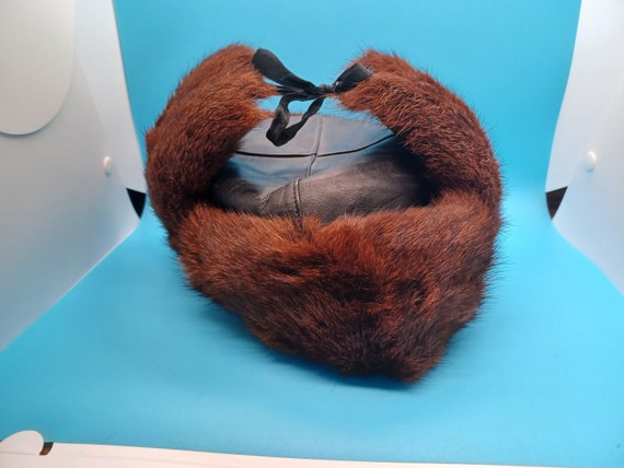 vintage leather and fur, trapper / aviator/ Ushan… - image 2