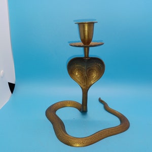 Vintage Small Brass Cobra Candle Holders, Pair of Snake Candle Sticks,  Bohemian Brass Candleholders, Indian Brass Snake, Cobra Snake Decor -   Canada