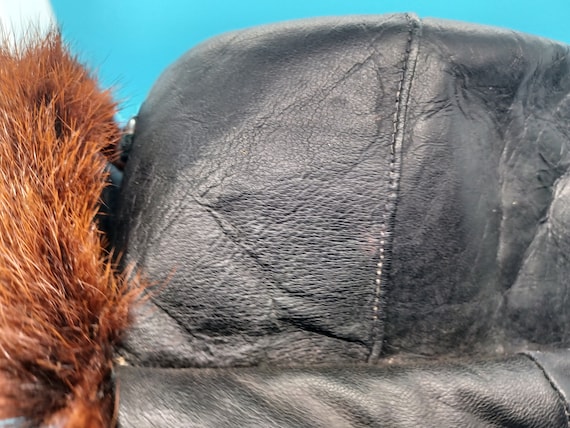 vintage leather and fur, trapper / aviator/ Ushan… - image 10