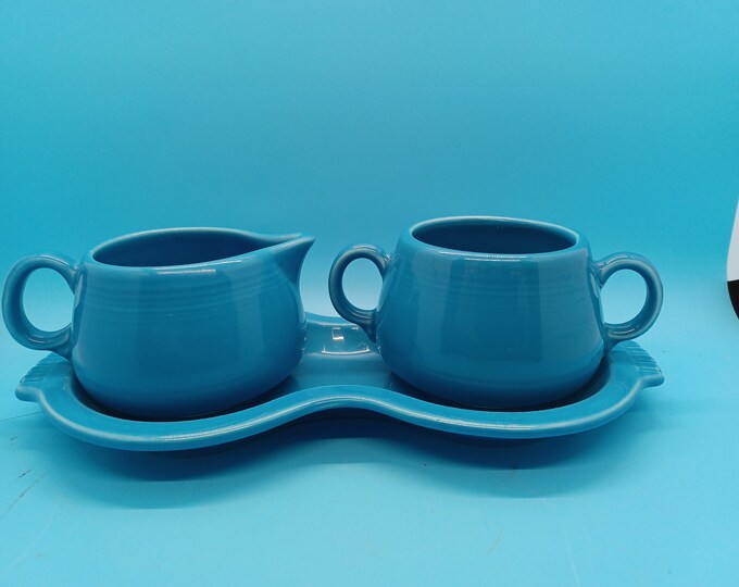 Fiestaware Cream and Sugar Set NO LID With Figure 8 Tray Etsy