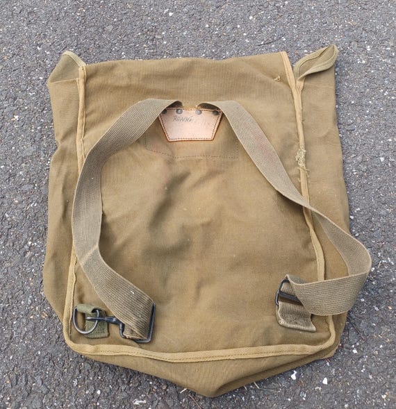 Kumfort 50s/60s Olive Green Canvas Hiking Backpack, Army / Boy