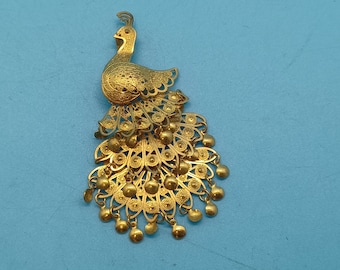 20 Peacock Charm Antique Bronze Tone (110329-1586