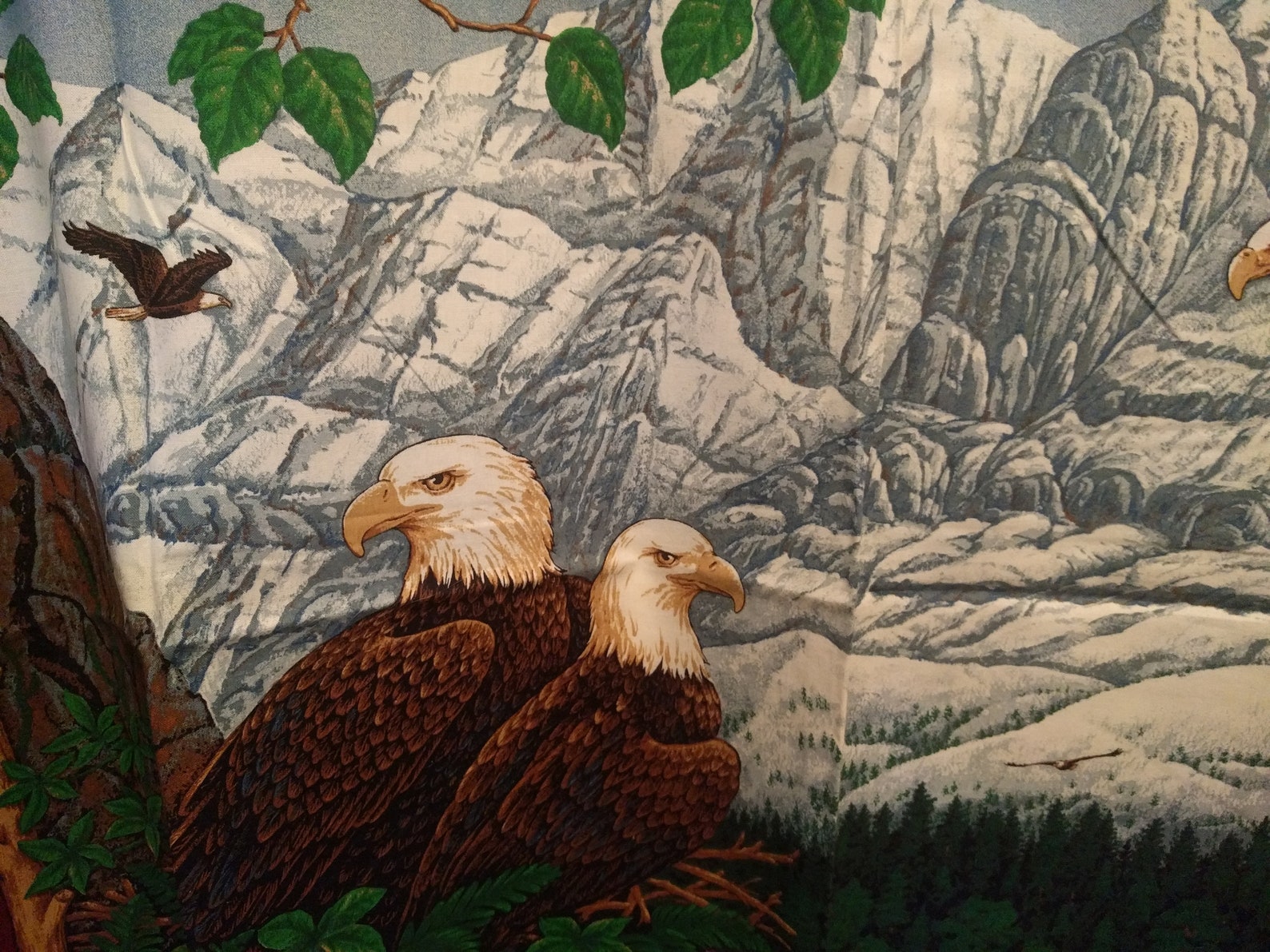 Large Bald Eagle Quilt Panel Fabric US USA United States Etsy