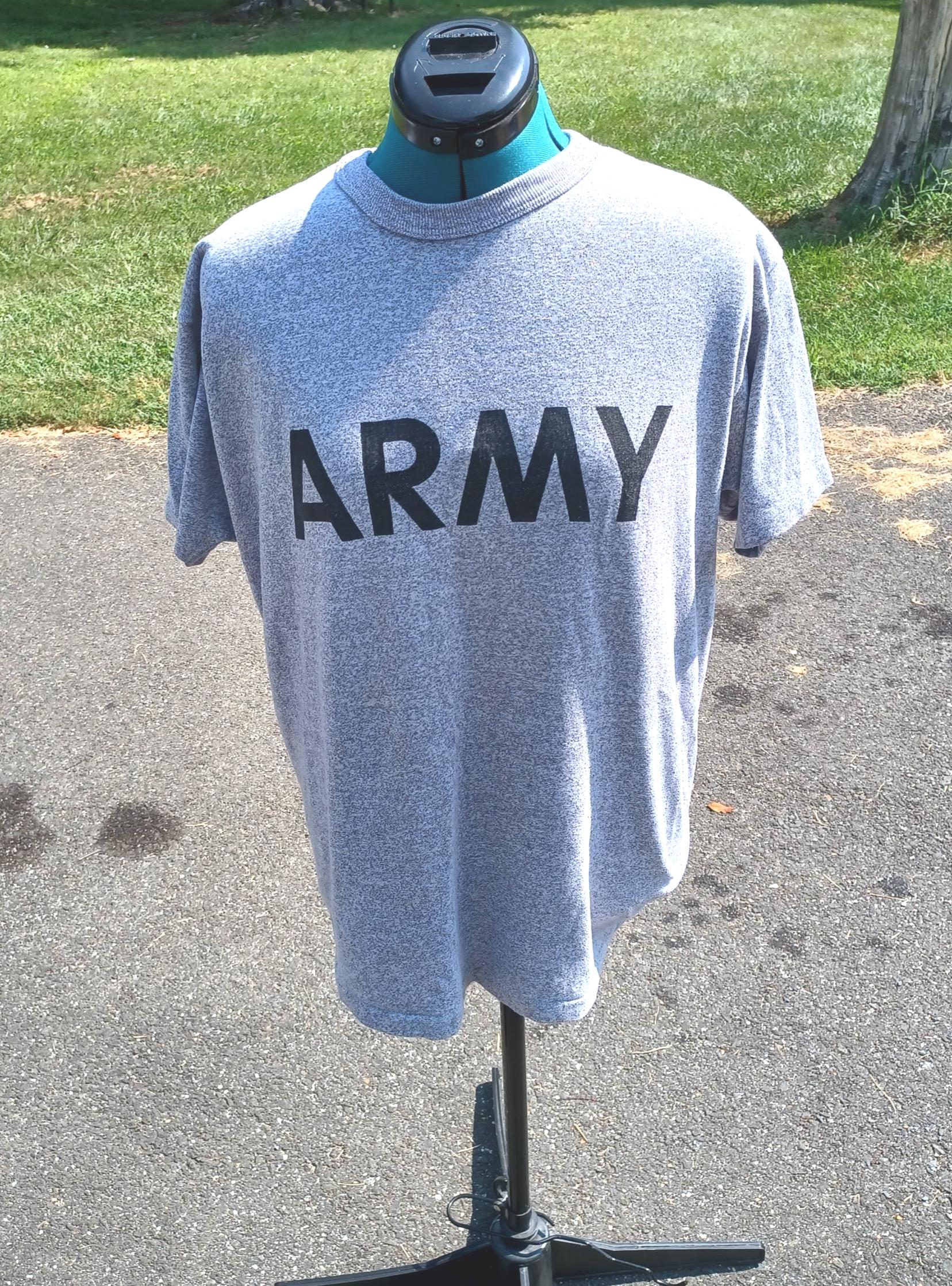 80s Champion S/S-T ARMY ⚡Vintage 80s Champion ARMY Military Gray