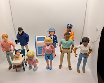 ONE Fisher Price Loving Family doll  figure mom, dad, baby, Caucasian, African, toddler, crossing guard / police, mail carrier, jockey