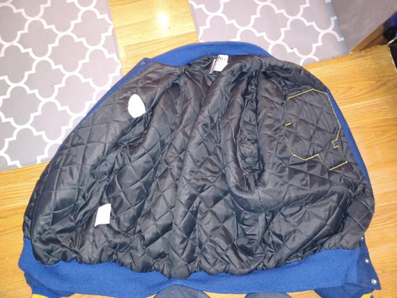 Vintage 90s XL Varsity Jacket, Navy Wool, Osbourn Park, Delong