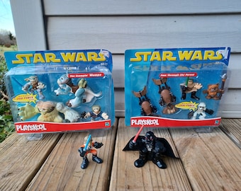 ONE playskool star wars galactic heroes set. stompin wampa, fast through the forest, Luke Vader, hasbro, NIB, toy, toddler, 3+