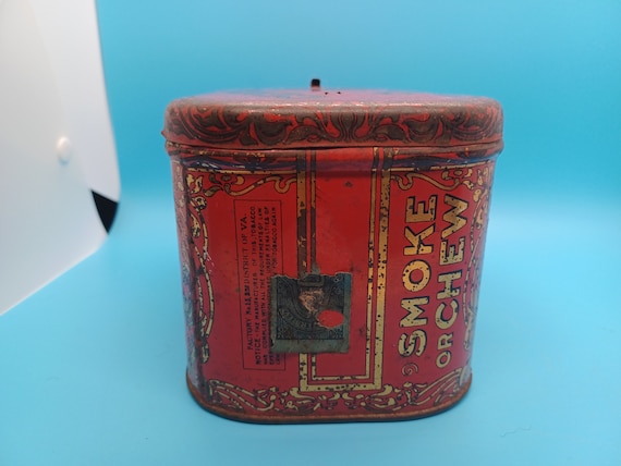 Central Union Tobacco Luchbox Style Tin NO HANDLE, 1900s, Antique
