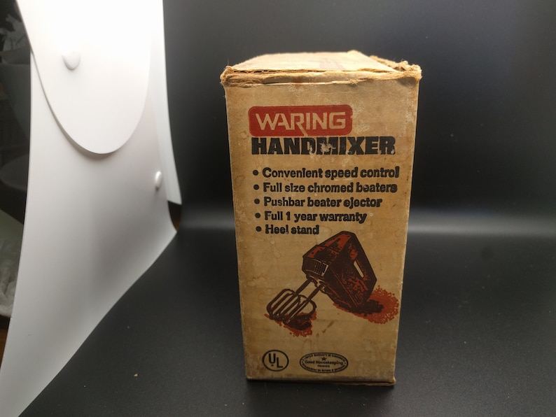 vintage waring handmixer works 3 speed, working, retro, box, kitchen appliance image 10