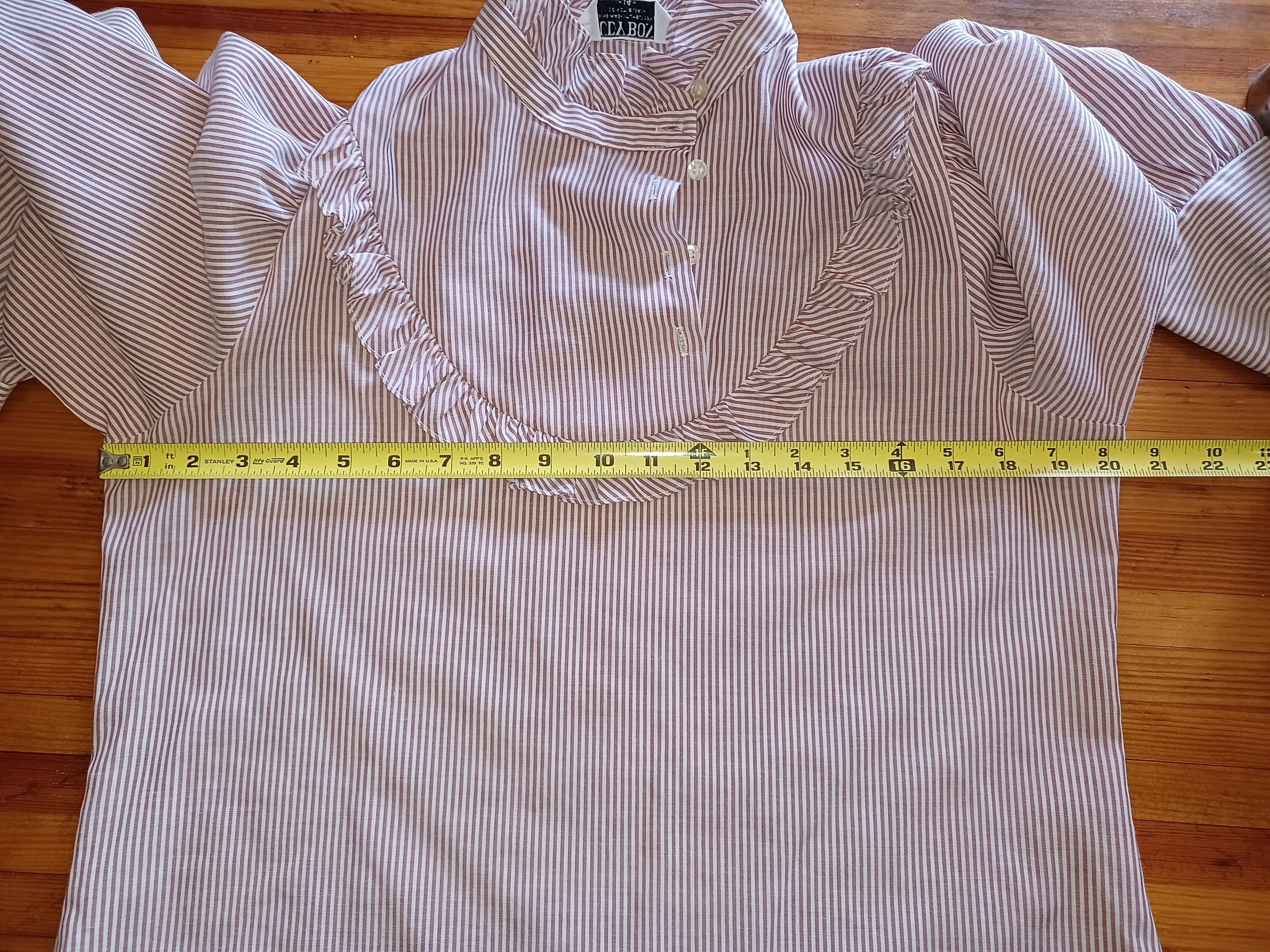 VINTAGE Judy Bond Ruffle Blouse / Top, 14 LARGE Victorian