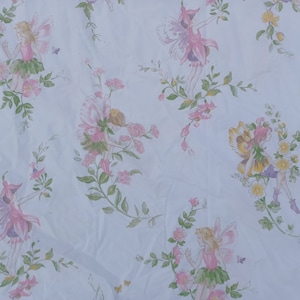 Pottery Barn Hannah&#39;s Fairy twin Duvet cover LIGHT STAIN, cotton, bed, bedding, fabric, flowers, no longer available rare