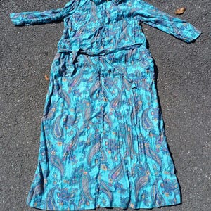 ladies viyella dressing gowns Viyella Navy Blue Robe, Large, 80% Cotton 20% Merino Wool, Shawl Collar, 3 Pockets, Self Belt
