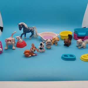 90s littlest pet shop lot, kenner, kittens, bunnies, horse, retro