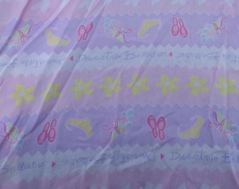 Bedtime ballerina barbie fitted sheet, twin, fabric or bedding Child's name marked on the sheet, please see photos