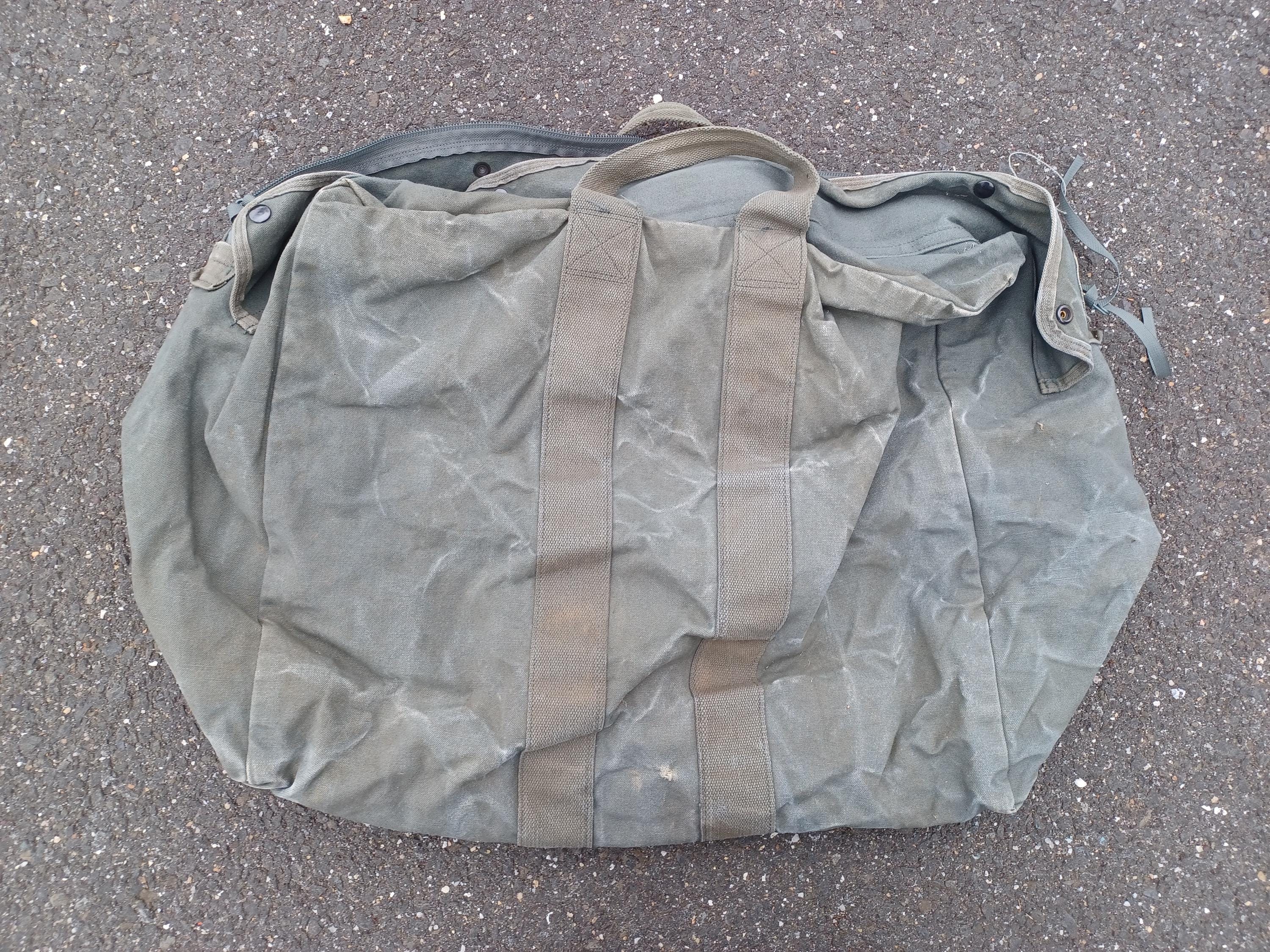 Vintage Early 90s Flyers Kit Bag, Green Canvas, Military, Airforce