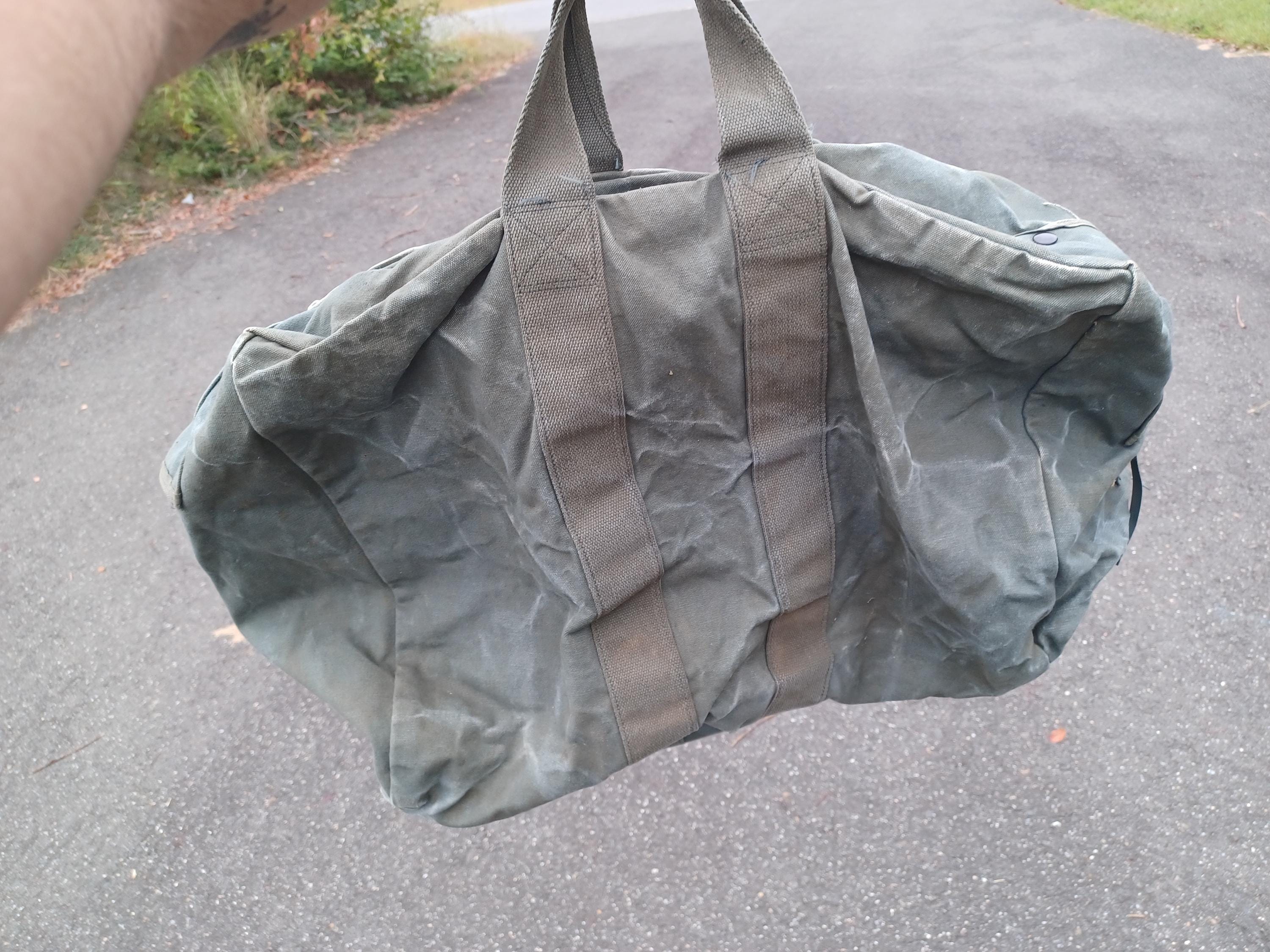 Vintage Early 90s Flyers Kit Bag, Green Canvas, Military, Airforce 