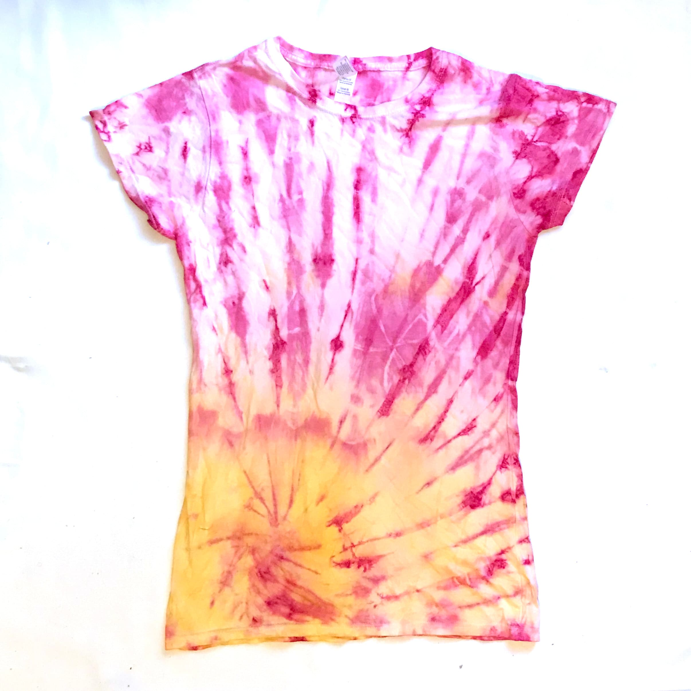 Womens Pink/yellow Tie Dye T-shirt | Etsy