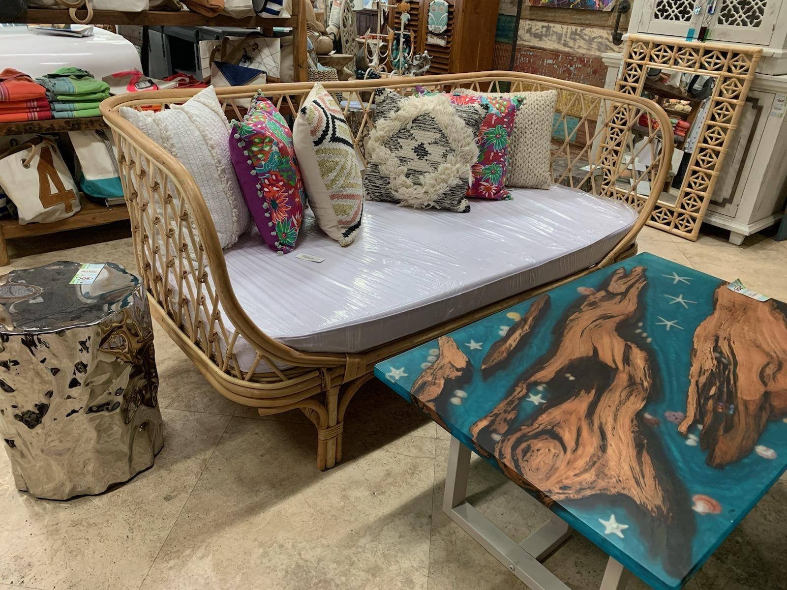 Rattan Sofa Bed Etsy