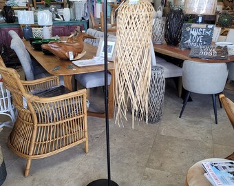 Metal & Rattan Floor Lamp