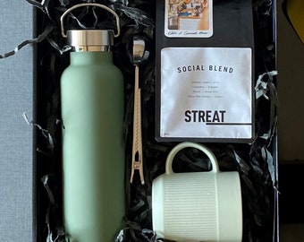 Luxury Coffee Gift Hamper: Gourmet Snacks, Mug & Water Bottle