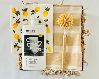 Eco Kitchen Gift Box: Sustainable Dish Soap, Cloth & Brush