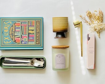 Book Lover Gift Hamper: Scented Candle, Travel Cutlery, Coffee Mug