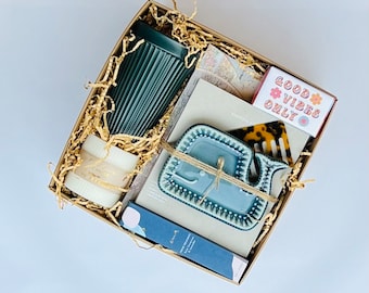 Self-Care Gift Hamper: Bath Brew, Lotion, Candle & Letter Set