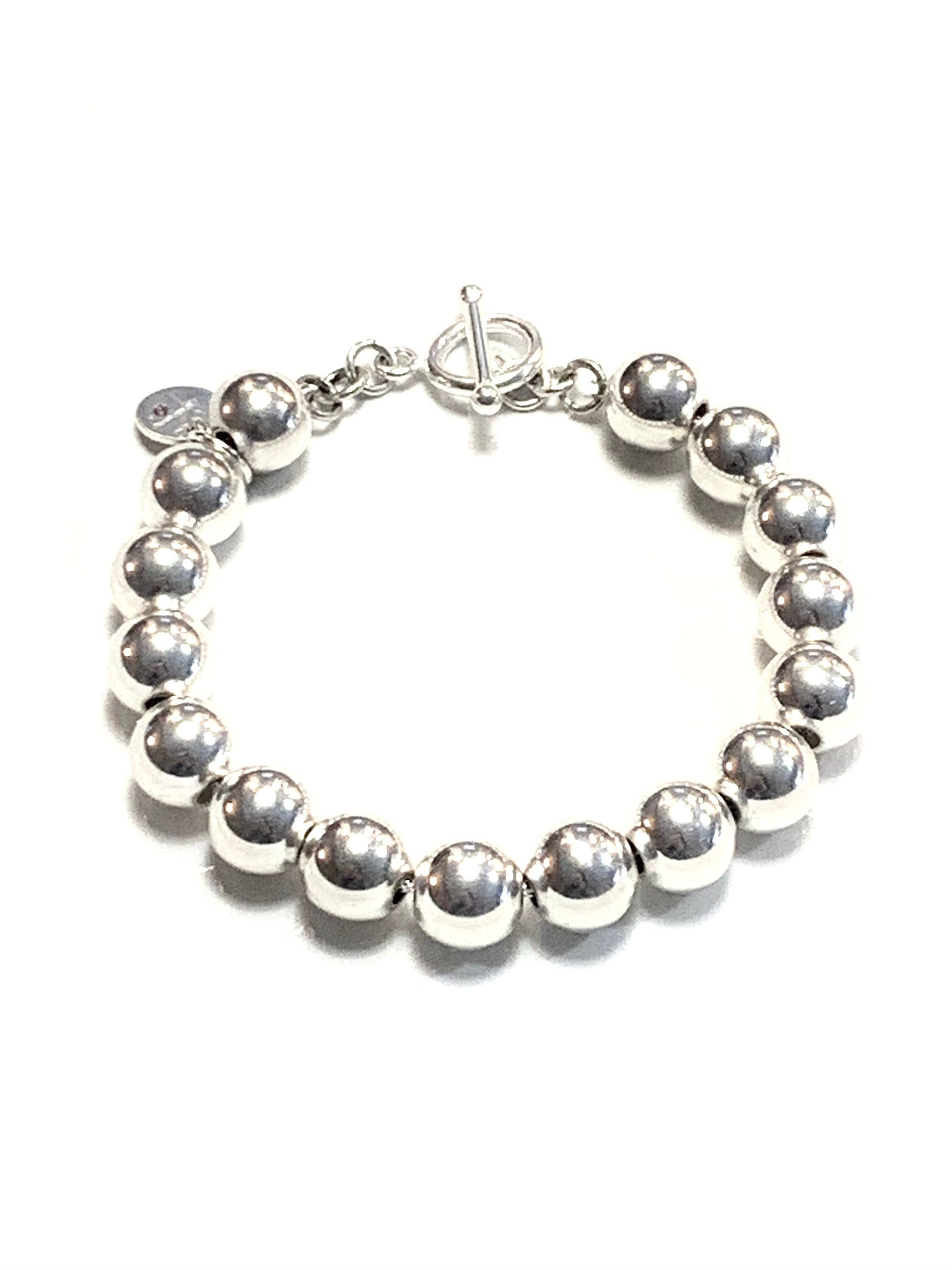 Sterling Silver Bead Ball Bracelet Etsy UK