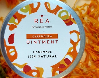 Ich verwöhne mich * Extrem reichhaltige Ringelblumensalbe mit Bio-Sheabutter (100 % natürlich, biologisch, wild und handgemacht mit besten Zutaten)