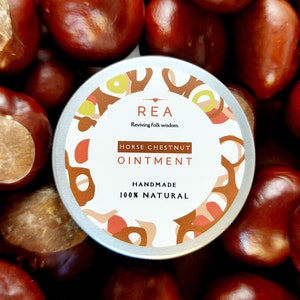 Easy Feet * Horse Chestnut Ointment with Organic Coconut Oil (100% natural, organic, wild and handmade with best ingredients)