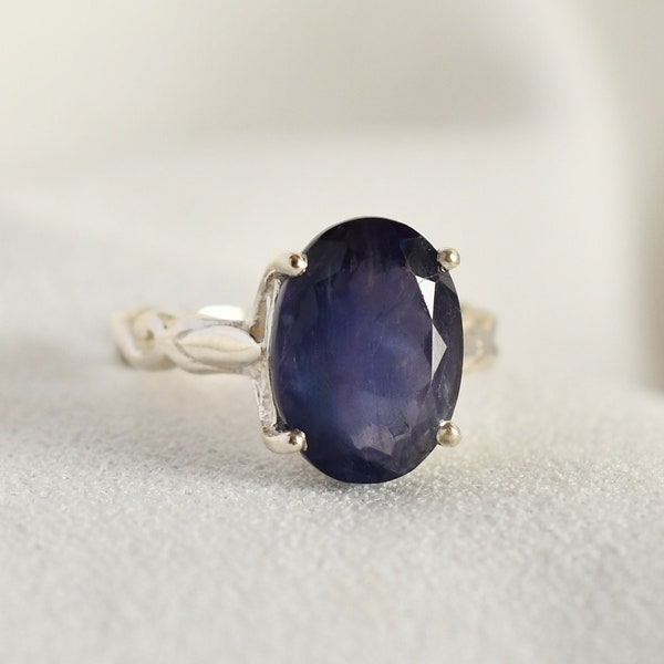 Iolite Ring, Blue Statement Ring, Iolite Cocktail Ring, 925 Sterling Silver, Natural Gemstone, Unique Large Handmade Jewelry, Gift For Her