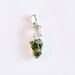 Moldavite Herkimer Diamond Pendant, Green Moldavite Necklace, Sterling Silver, Genuine Natural Moldavite, Boho Crystal Pendant, Gift For Her 