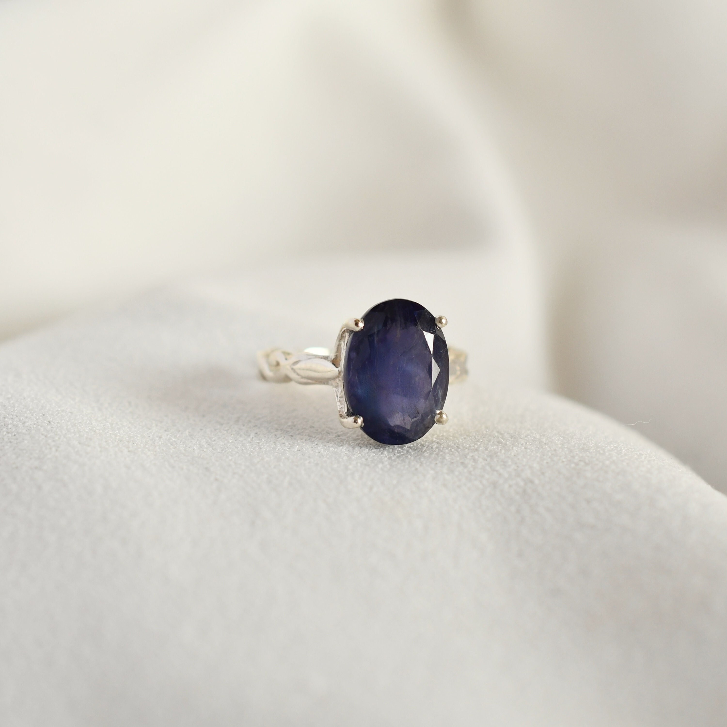 Iolite Ring, Blue Statement Ring, Iolite Cocktail Ring, 925 Sterling Silver, Natural Gemstone, Unique Large Handmade Jewelry, Gift For Her