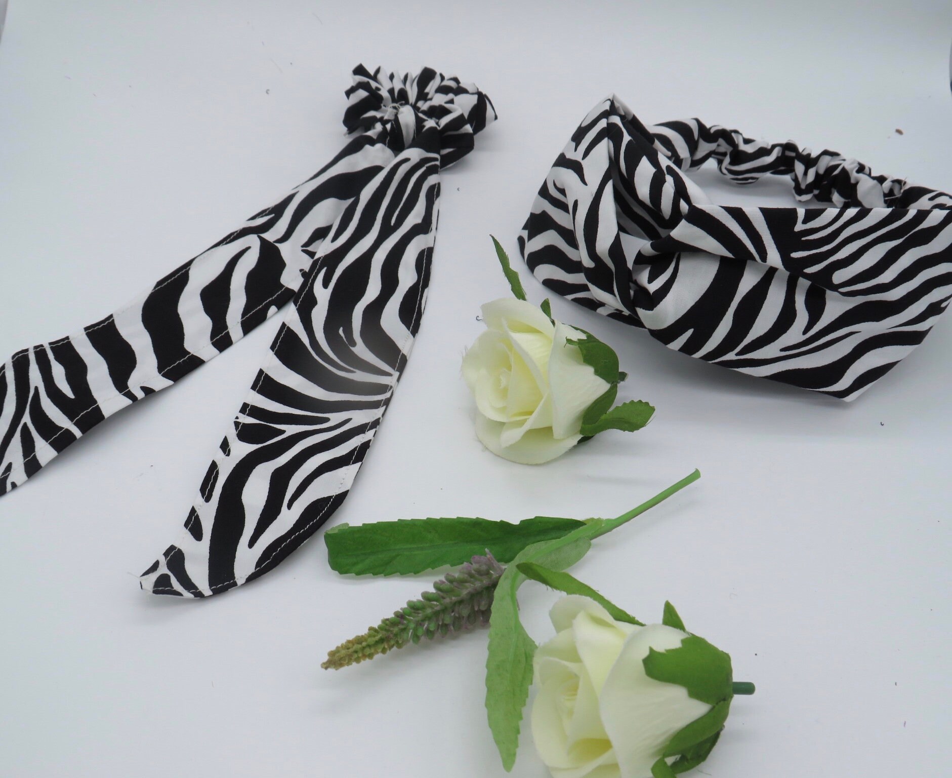 Zebra print hair accessories set Etsy