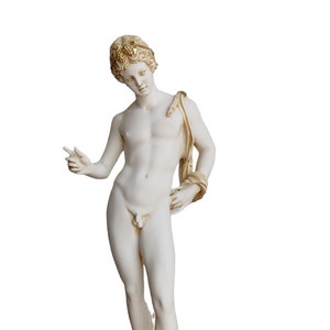 Adonis Statue, Greek Mythology, Greek God of Beauty, Home Gift Aging Technique 62 cm 24.40 in image 1