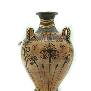 Minoan Vessel Ceramic, Museum Copy Replica, Papyrus Plant Knossos Art Crete Greek, 22 cm 8.66 inches image 1