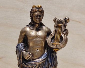 God Apollo Greek Mythology Mini Cold Cast Bronze and Resin Statue Roman Mythology 9 cm 3.54 inches