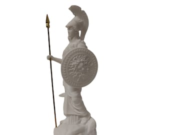 Statue sculpture grecque de la déesse Athéna Minerve Blanc 17,5 cm 6,88 pouces