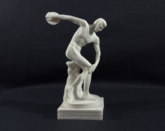 Greek Olympian Athlete Statue Discus Throw Discobolos 19" Tall Classic Male Form