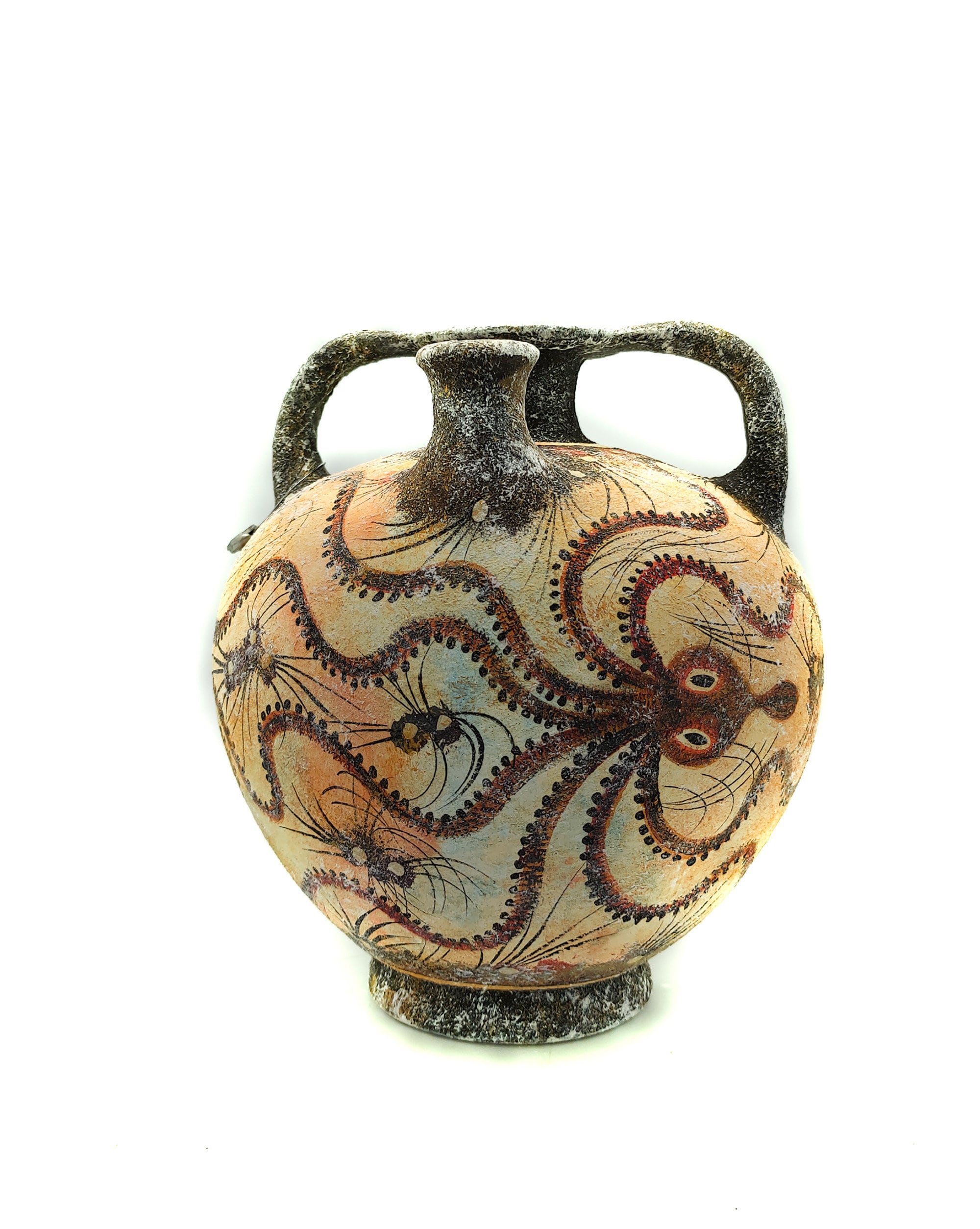 Minoan Vase Pottery Ceramic False Neck Jar Octopus Minoan