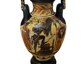 Ancient Ceramic Amphora Herakles Athena Greek Mythology Herakles and the Erymanthian Boar