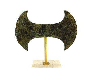 Brass Handmade Double Axe | Religious Symbol on Minoan Period | Knossos Art Ancient Crete Greece | Home Decor | 16.5 cm  6.19 inches