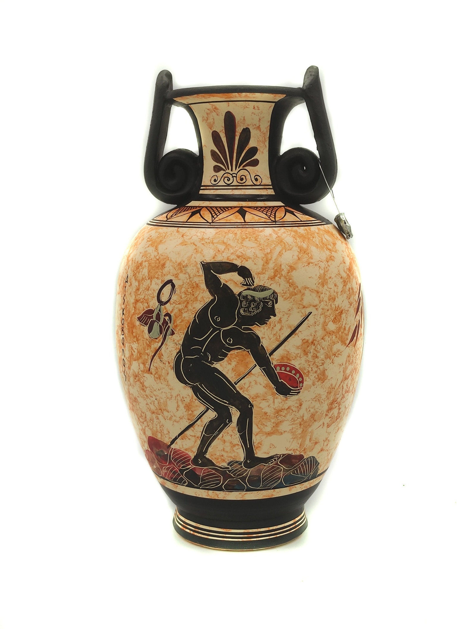Olympic Games Amphora Discus Thrower Greek Pottery 8.66 Inches Etsy