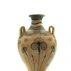 Minoan Vessel Ceramic, Museum Copy Replica, Papyrus Plant Knossos Art Crete Greek, 22 cm 8.66 inches image 3