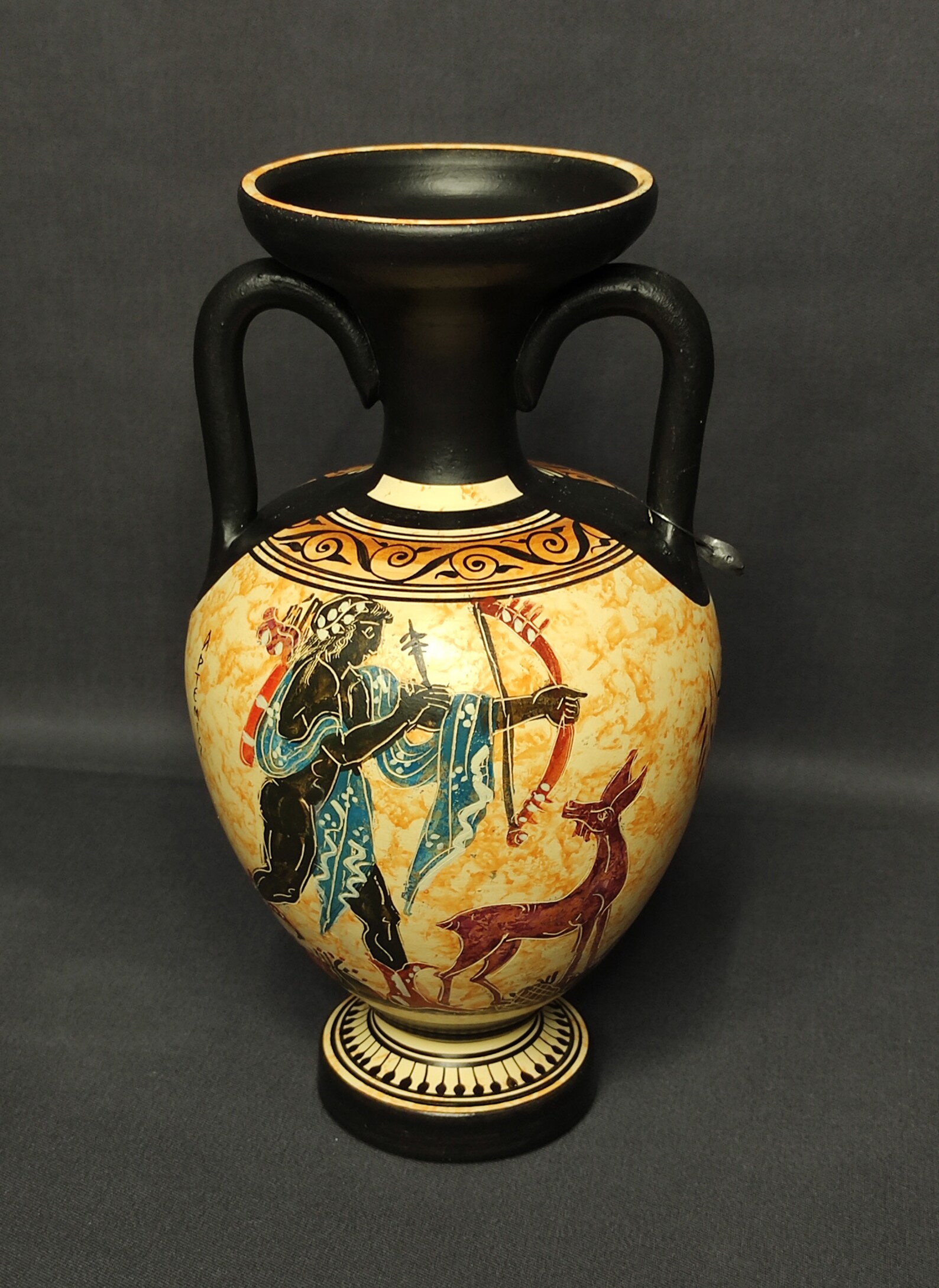 Greek Ceramic Amphora Goddess Artemis Handmade & Handpainting Etsy UK