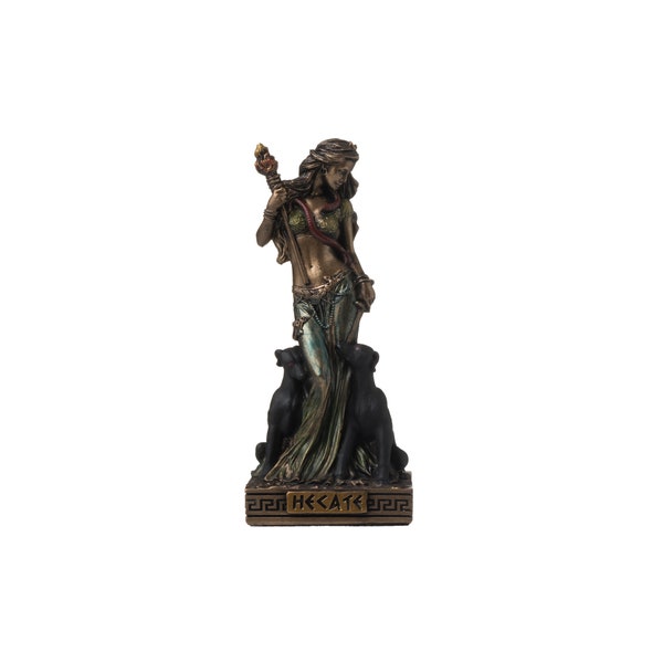 Statue Hécate Hécate mini figurine mythologie grecque en bronze coulé à froid et résine